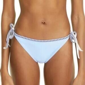 Lemlem Sky Blue Lena Diamond Jacquard String Bikini Bottoms Sz XS NWT